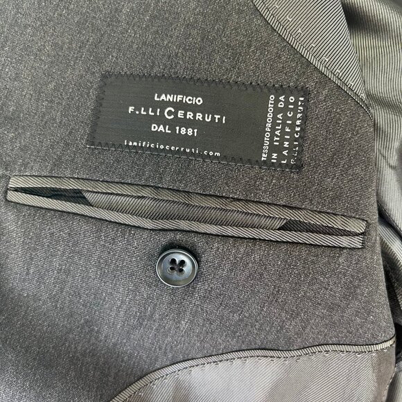 Banana Republic Men's Size 42L Dark Gray Modern-Fit 100% Wool Suit Jacket - Picture 11 of 15